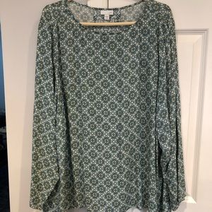 J Jill long sleeve rayon blouse